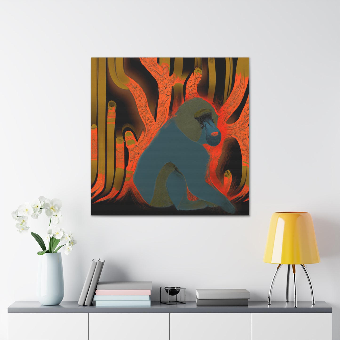 "Baboon In Art Deco" - Canvas