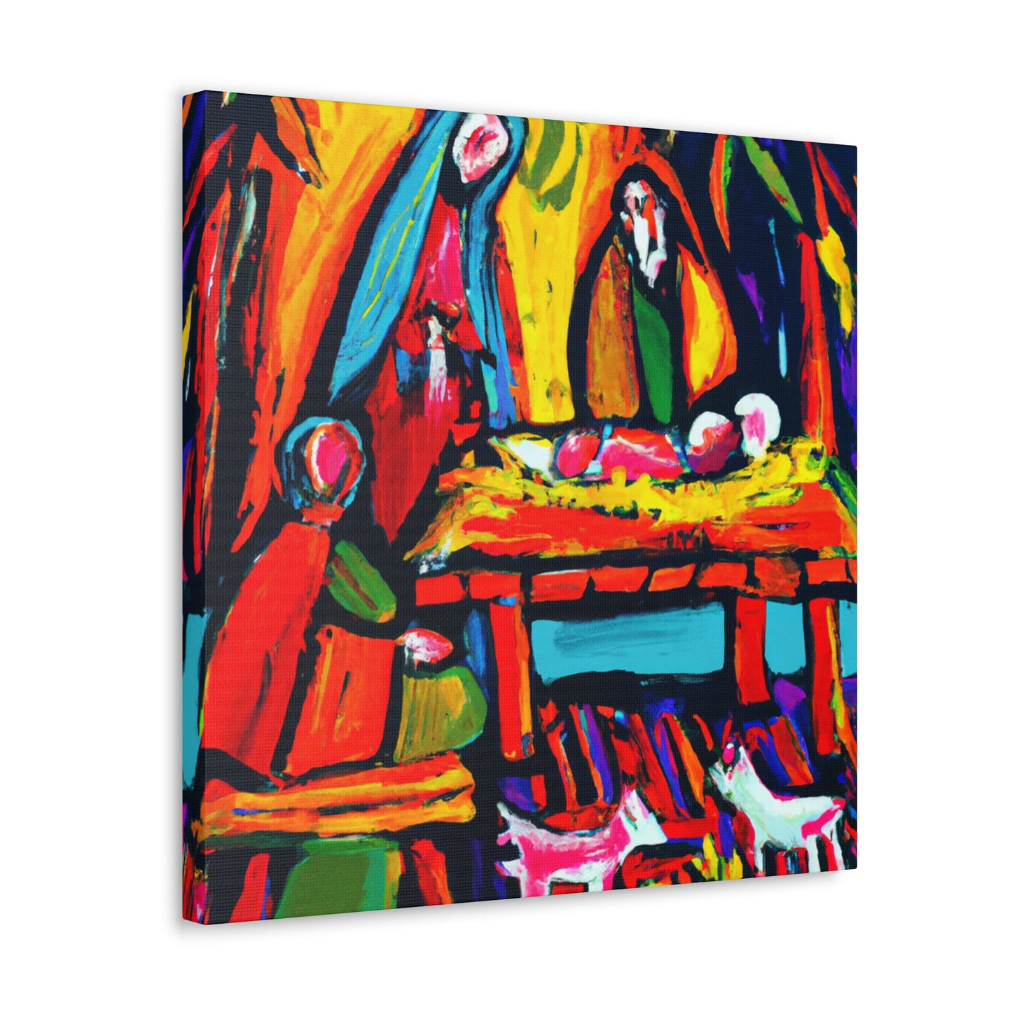 "Manger in Fauvist Hues" - Canvas