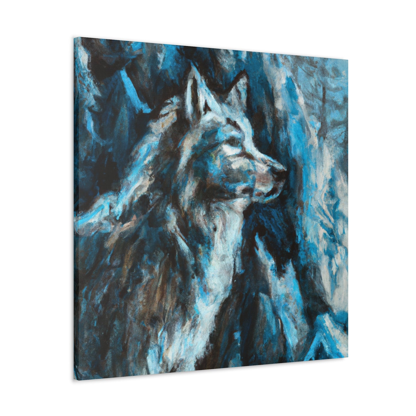 Wolf in Moonlight Glow - Canvas