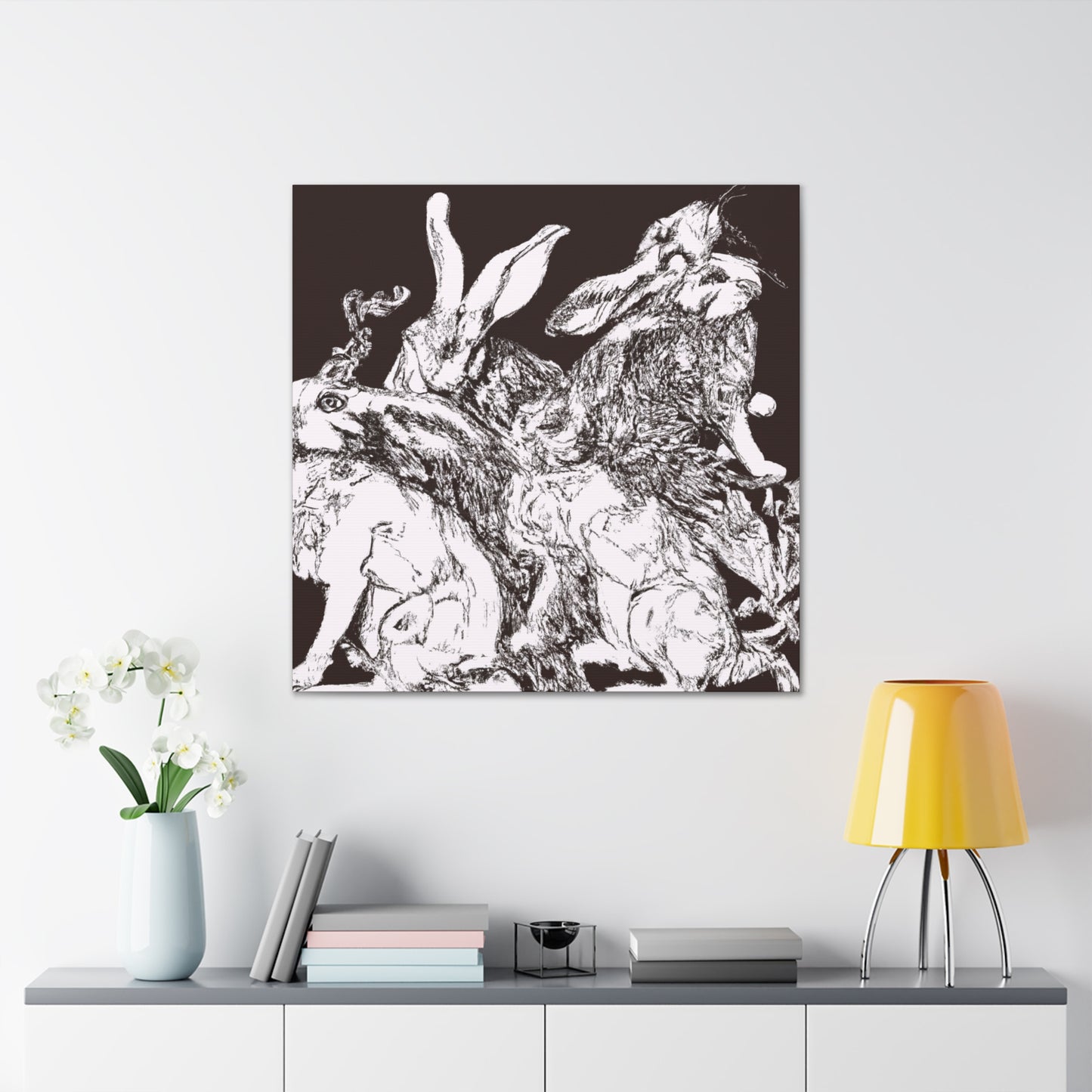 "Rabbit in Baroque". - Canvas