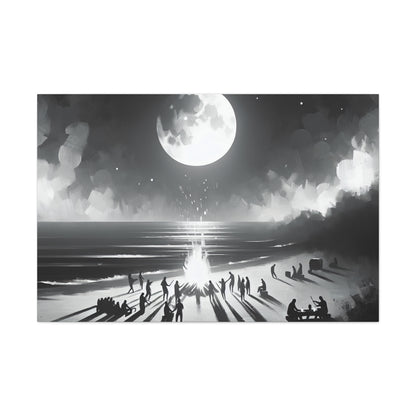 Lunar Revelry Unfolding - Canvas