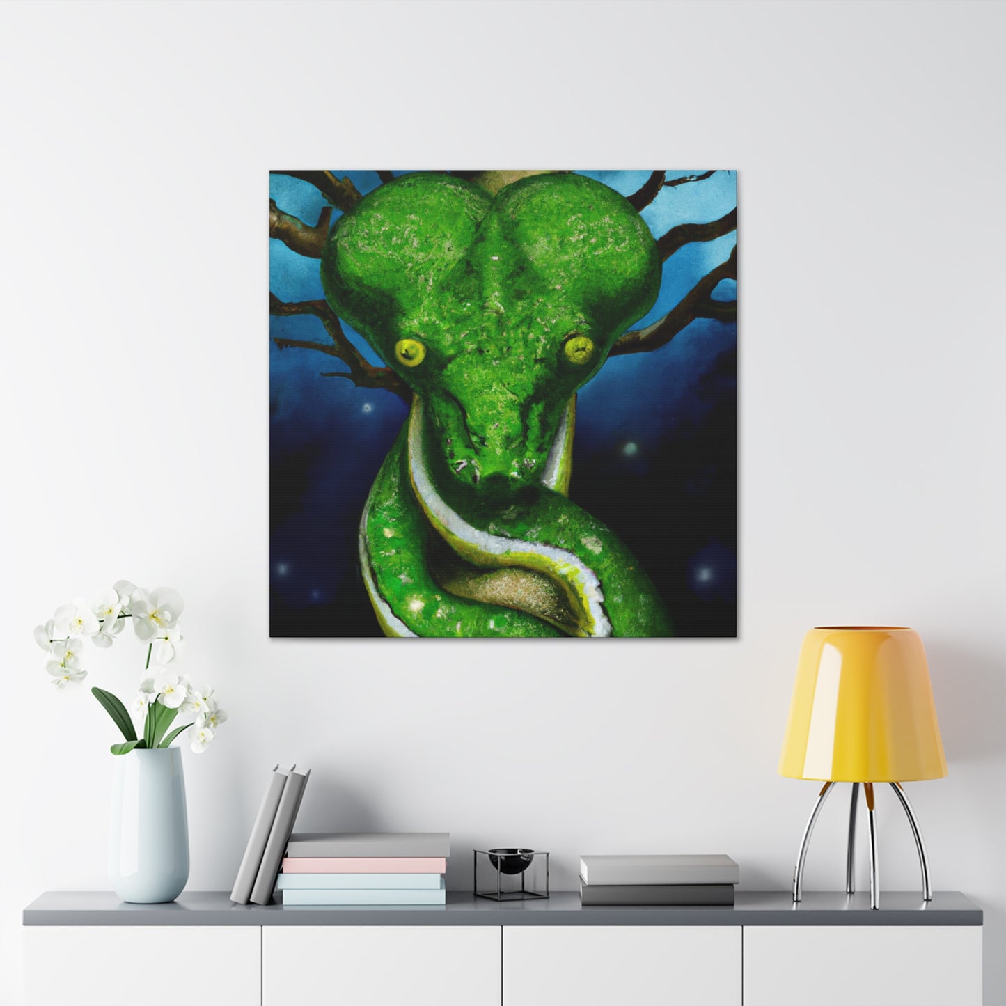 Green Tree Slithers. - Canvas