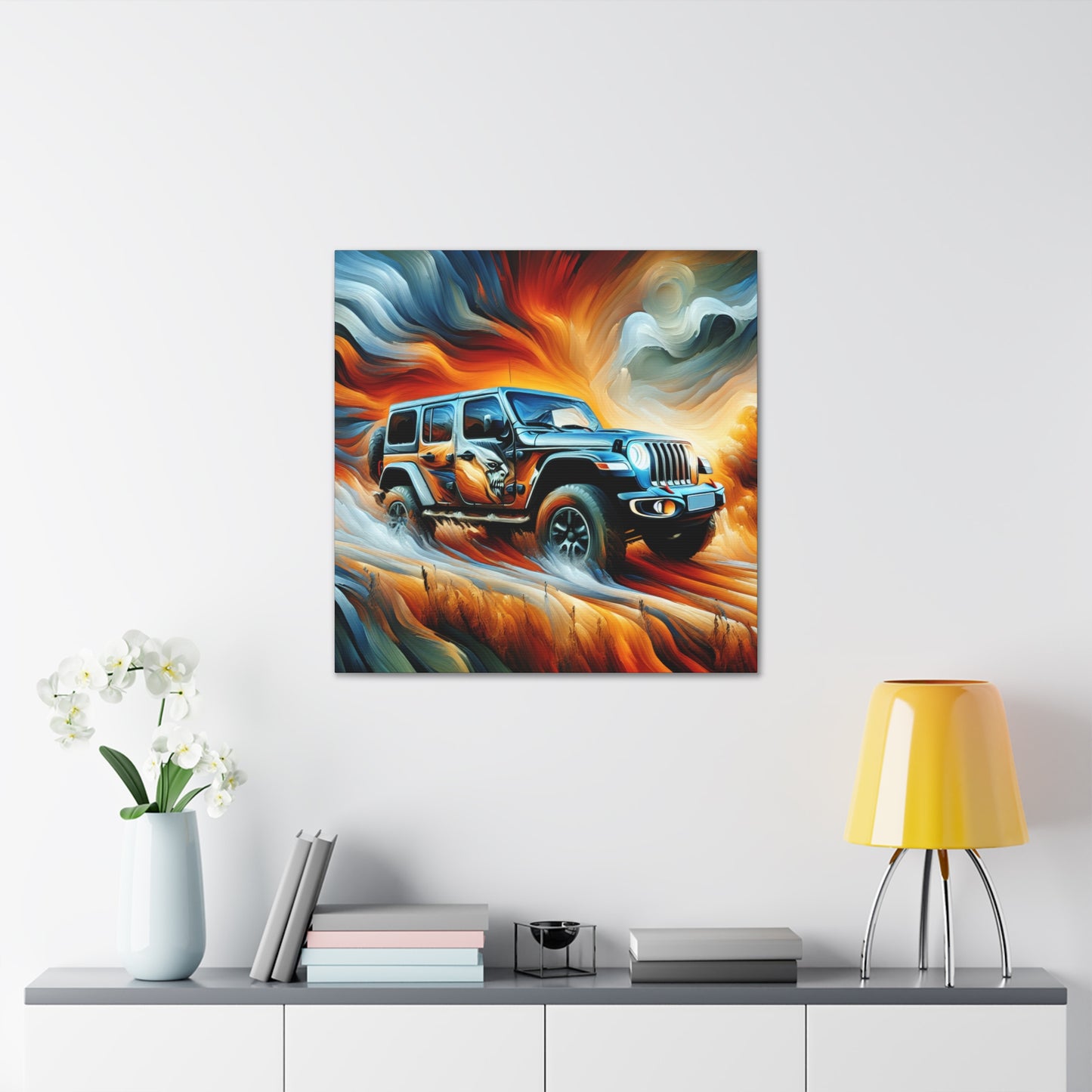 "Mystical Jeep Dreamscape" - Canvas