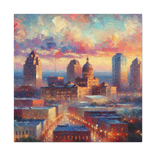 "Serene Texan Cityscape" - Canvas