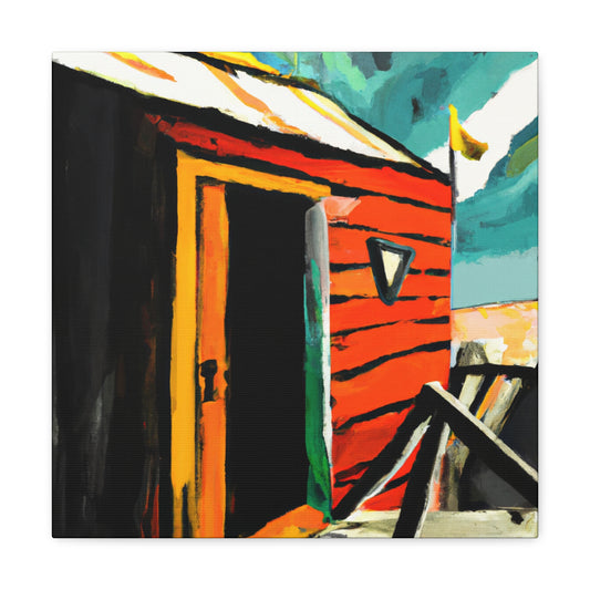 "Beach Hut Abstraction" - Canvas