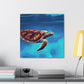 "Blue Sea Turtle MTN" - Canvas