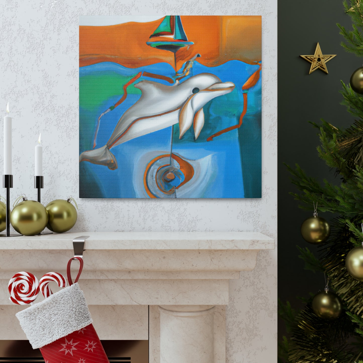 Dolphins in Dreamland - Canvas