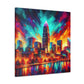 "Urban Serenade: Golden Echo" - Canvas