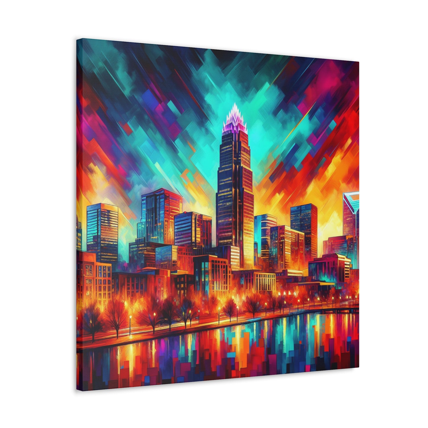 "Urban Serenade: Golden Echo" - Canvas