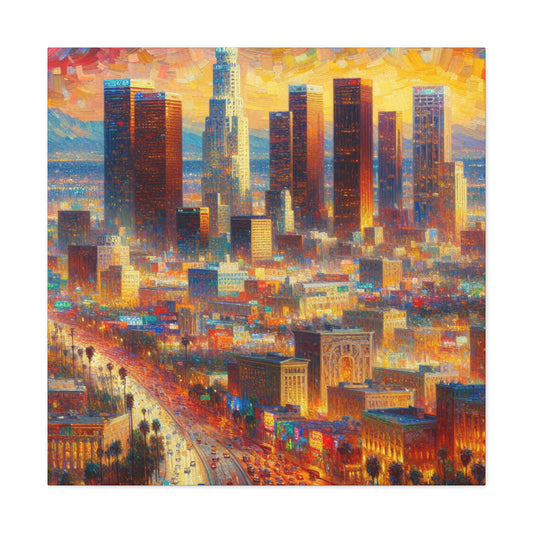 "Golden Sunset Over Angeles" - Canvas