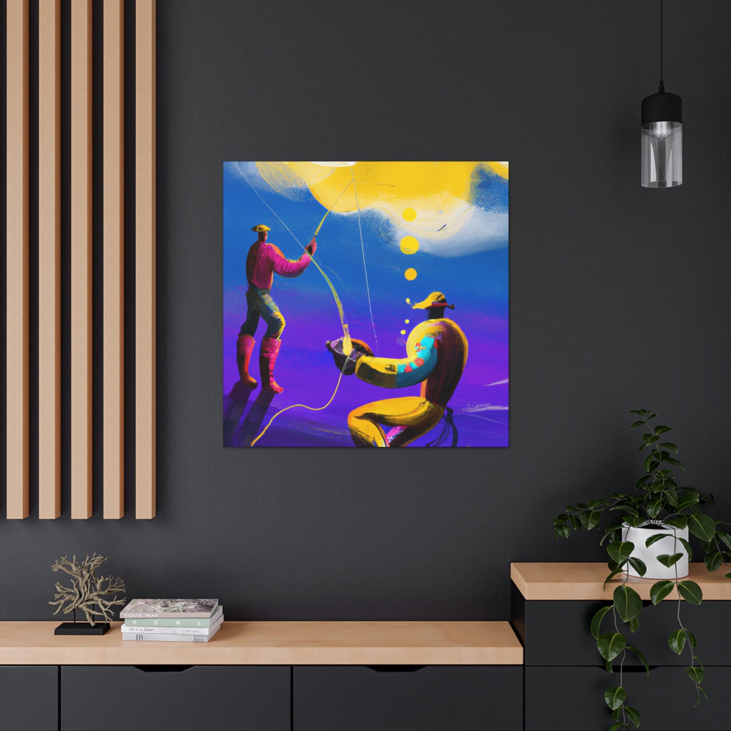 Fishing in the Moonlight - Canvas