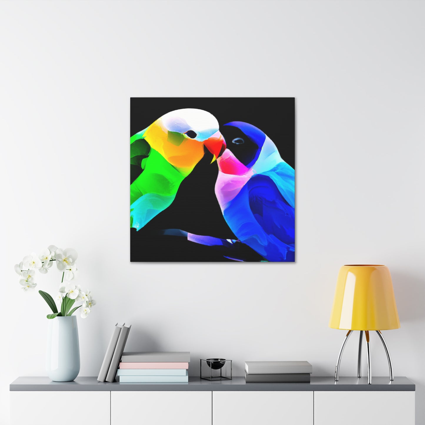 Lovebirds in Moonlight - Canvas