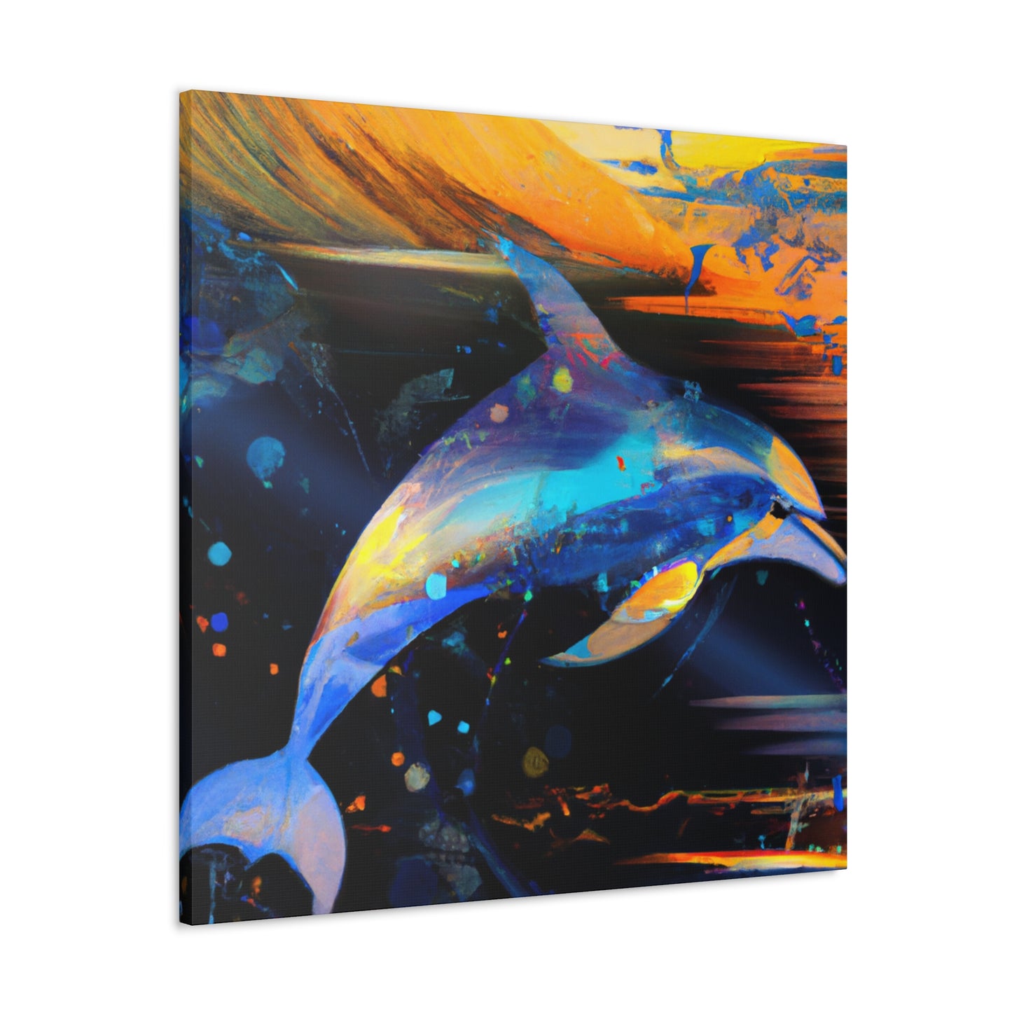 Dolphin Swim Seascape - Canvas