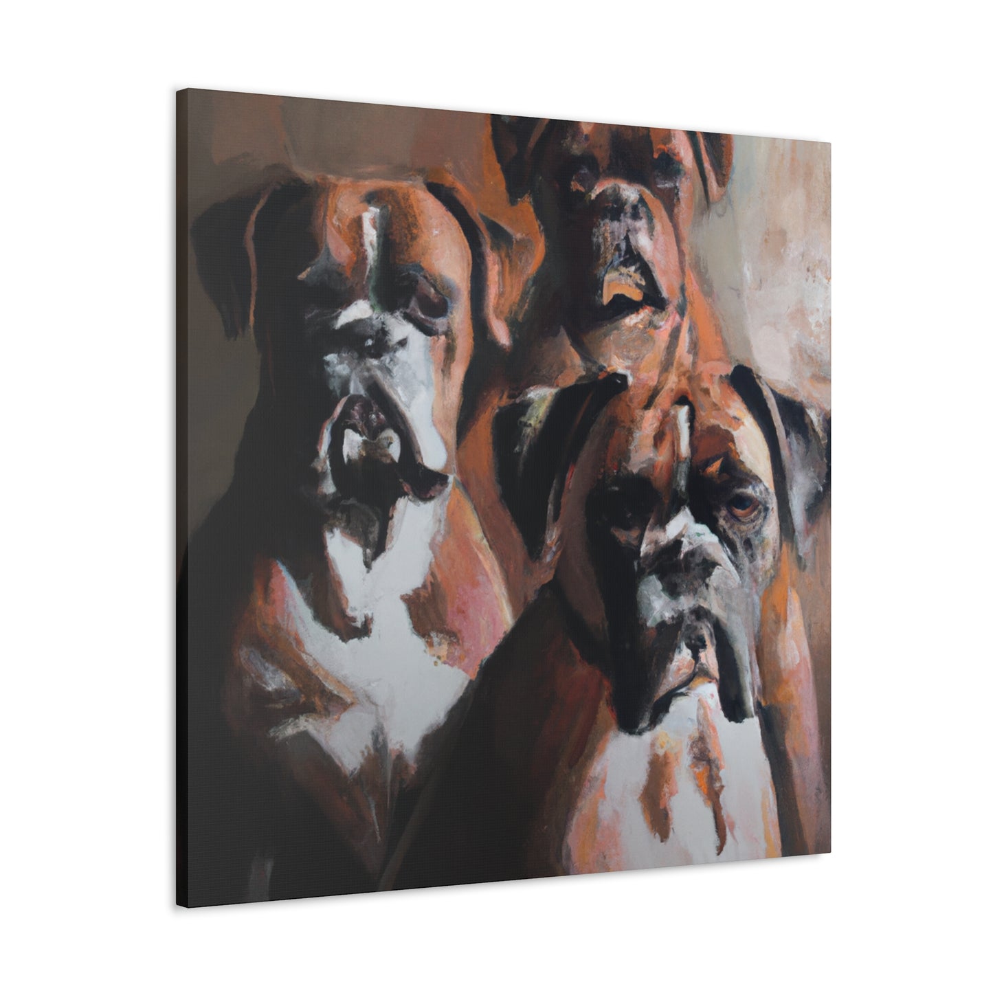 "Boxer's Dramatic Struggle" - Canvas