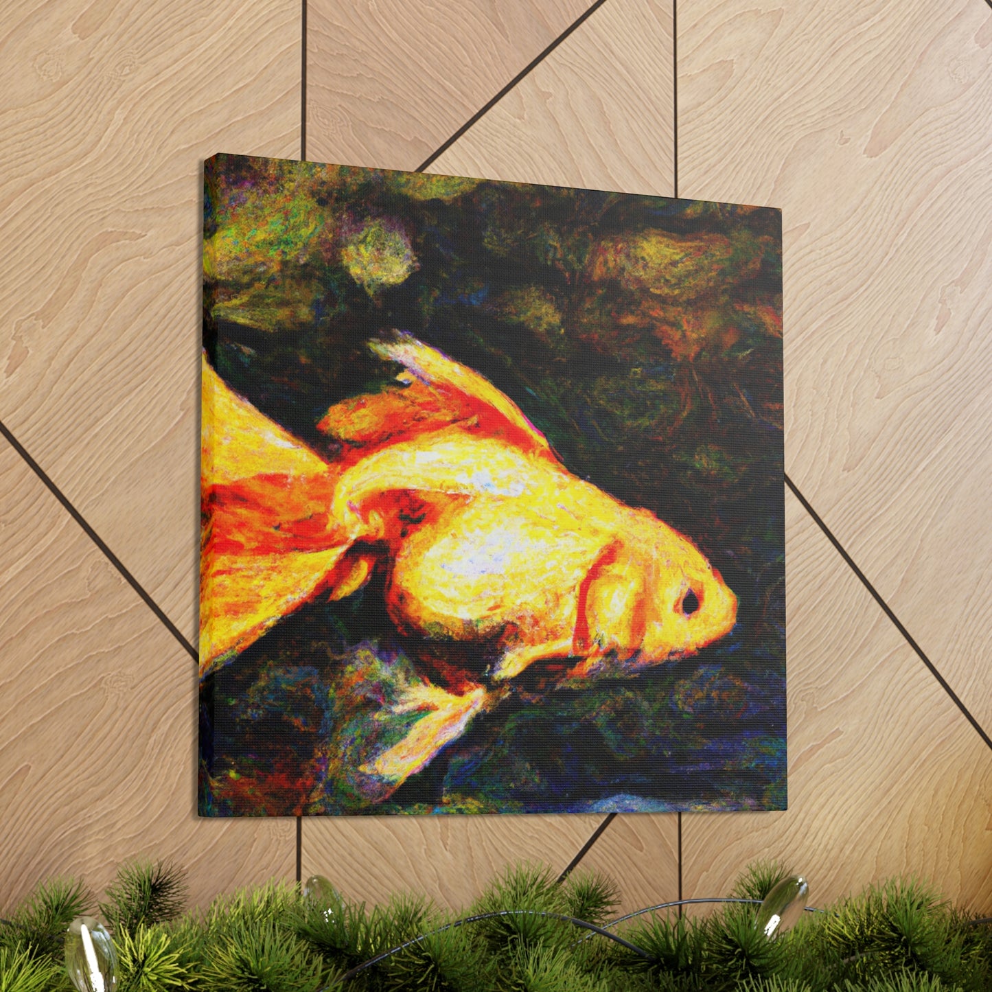 "Gilded Goldfish Glowing". - Canvas