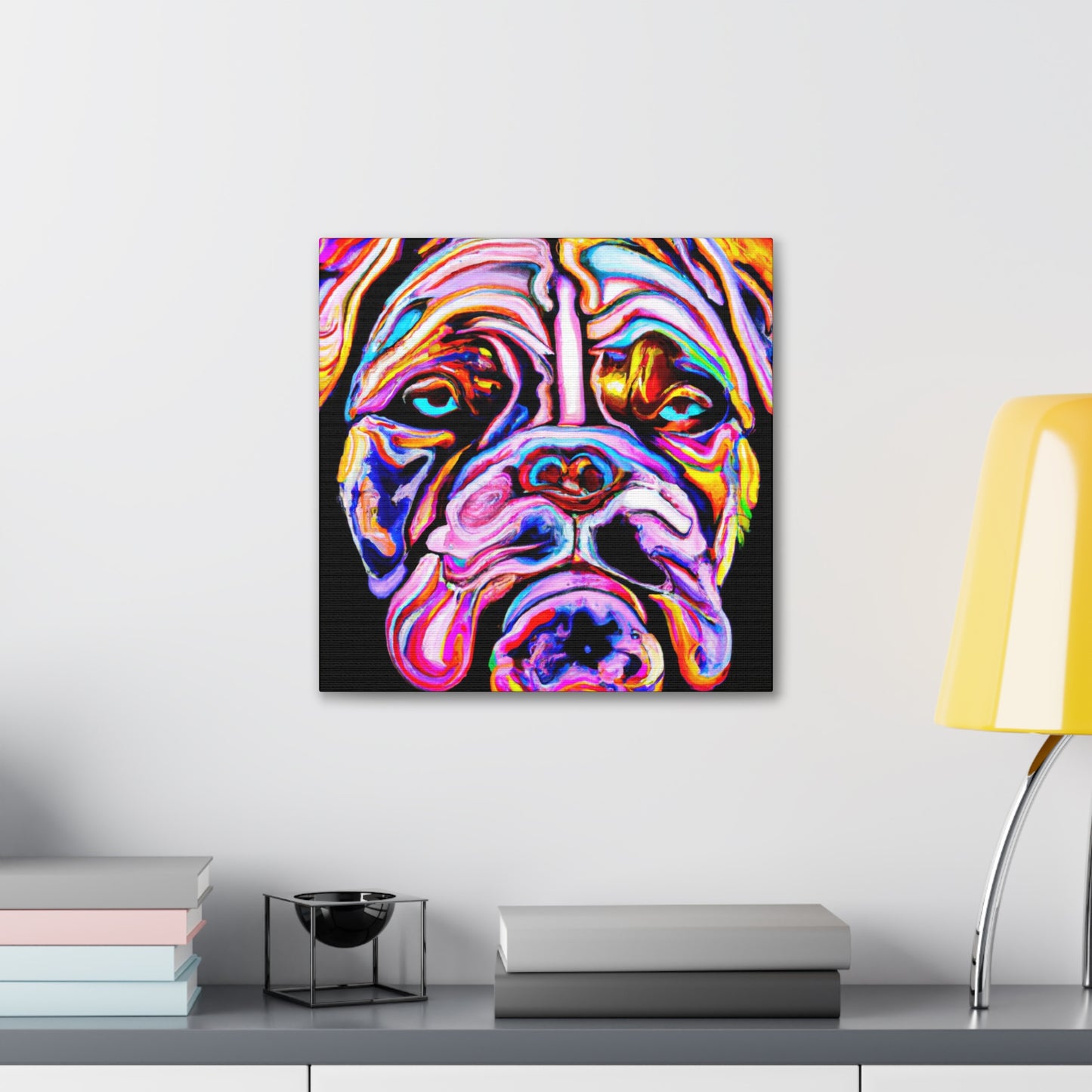 "Sleeping American Bulldog" - Canvas