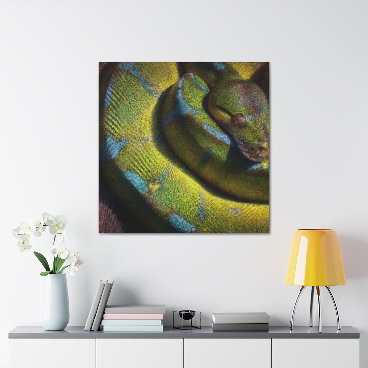 "Green Tree Python Shine" - Canvas