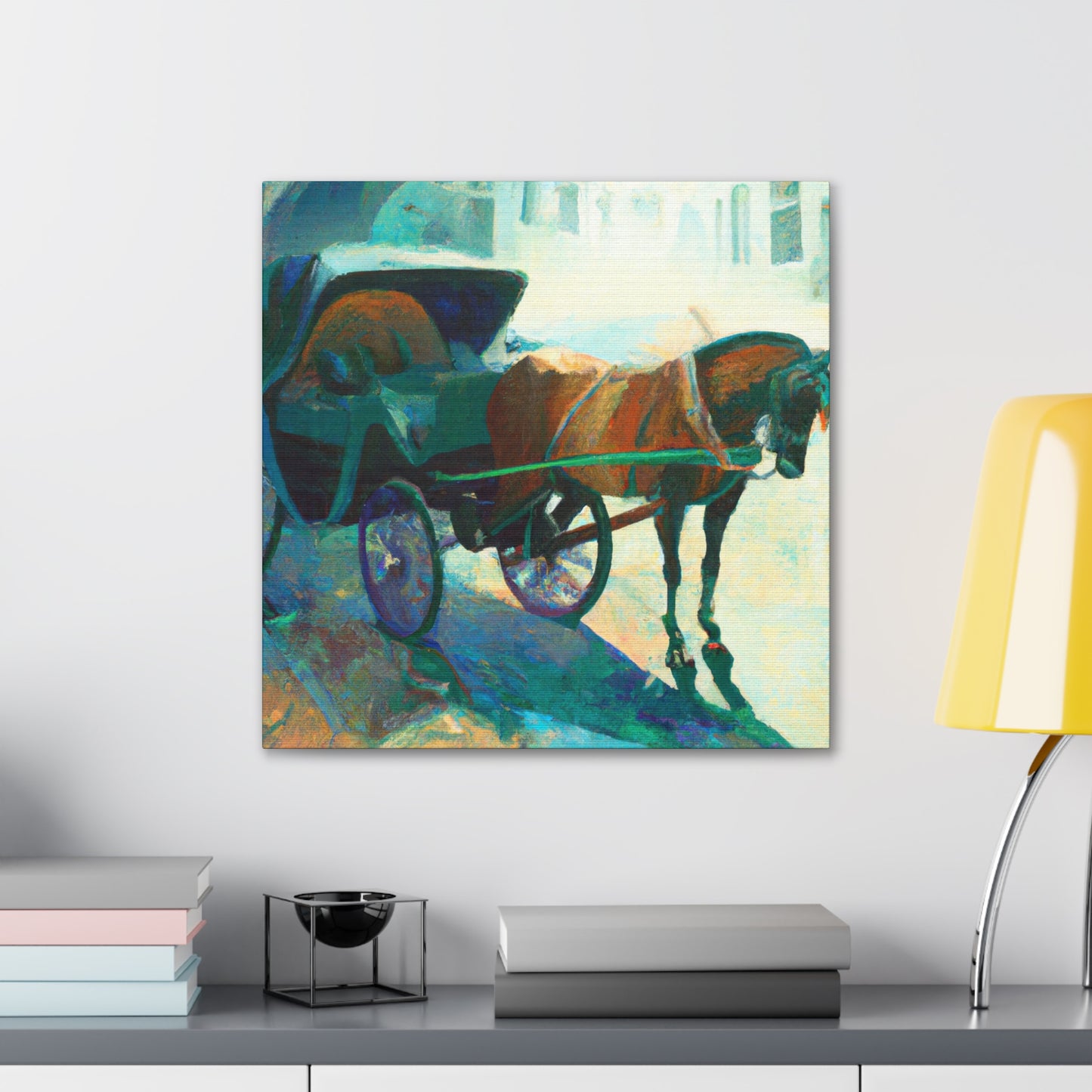 "Carriage, On Horseback" - Canvas