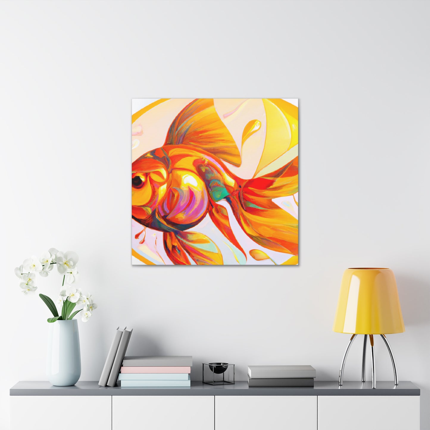 "Golden Fish Splendor" - Canvas