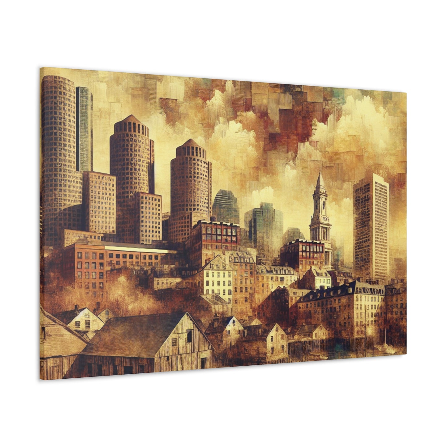 "Boston: Gilded Serenity Awakens" - Canvas