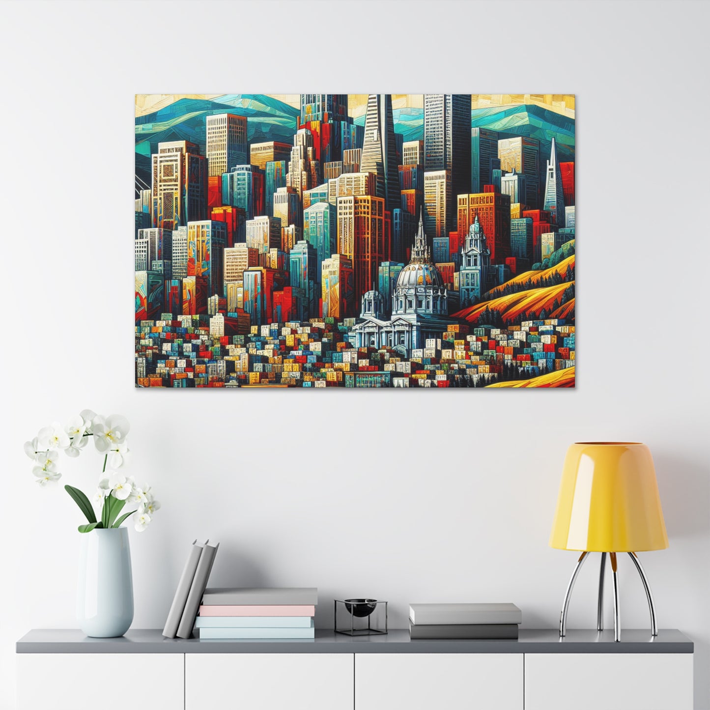 "Golden Horizon's Vibrant Canvas" - Canvas