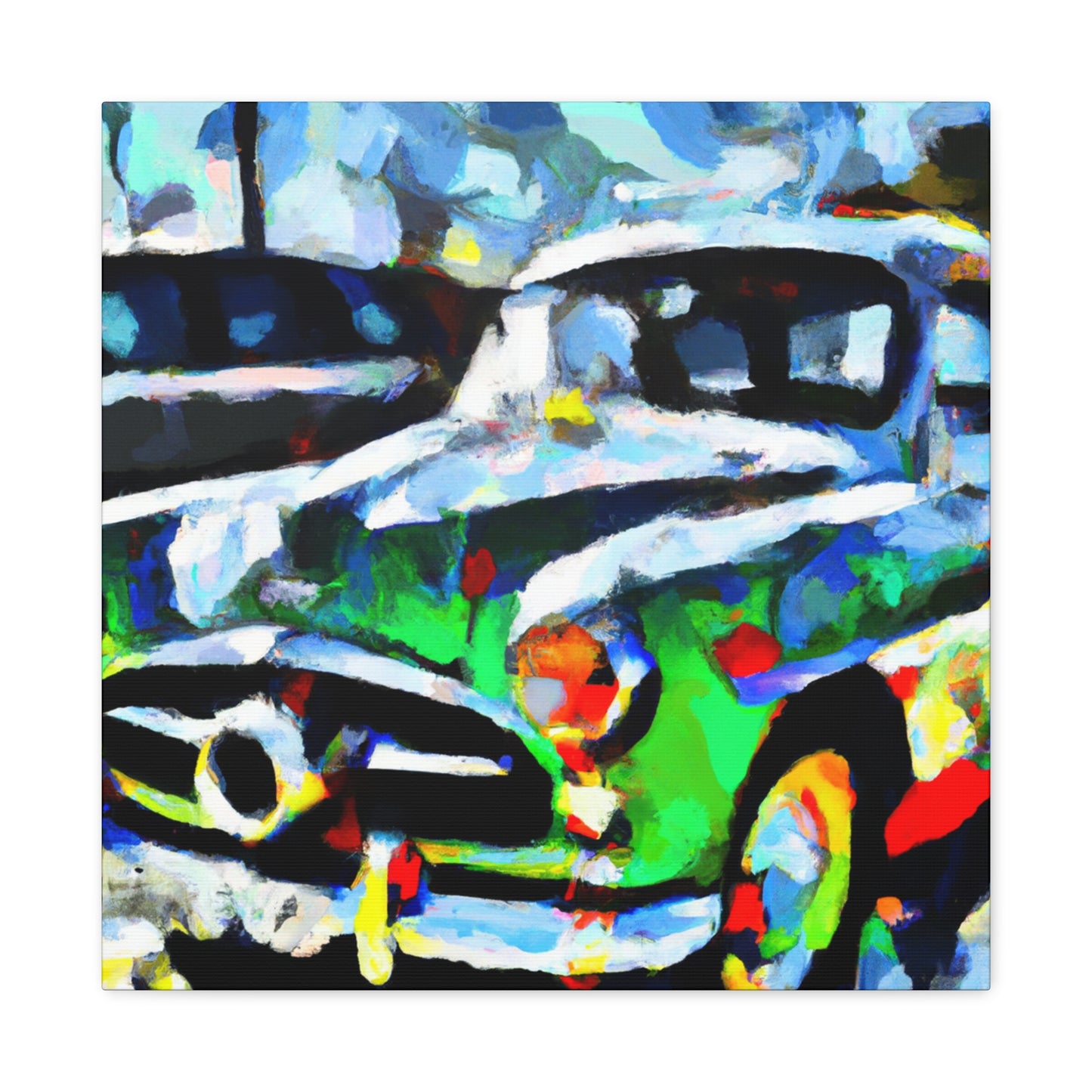 "Cars In Motion Painting" - Canvas