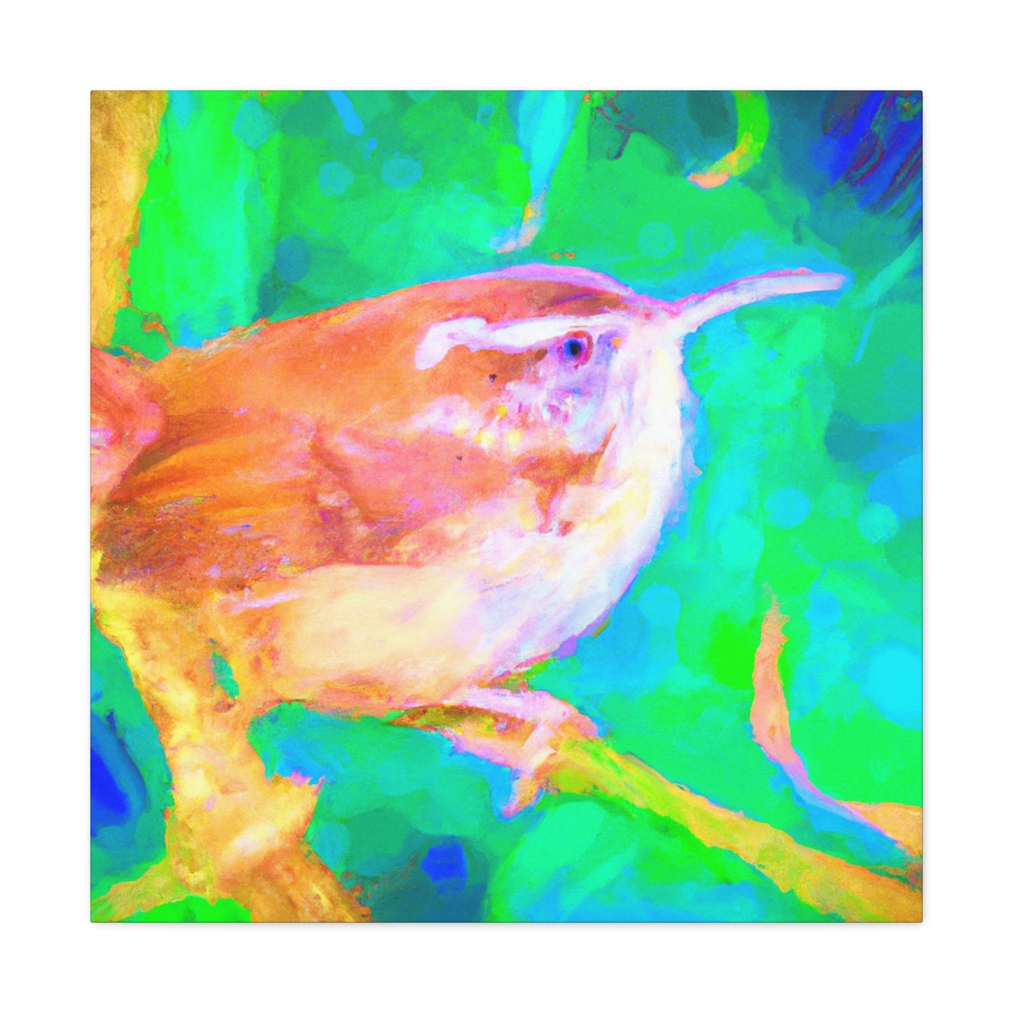 "Carolina Wren Impressionism" - Canvas