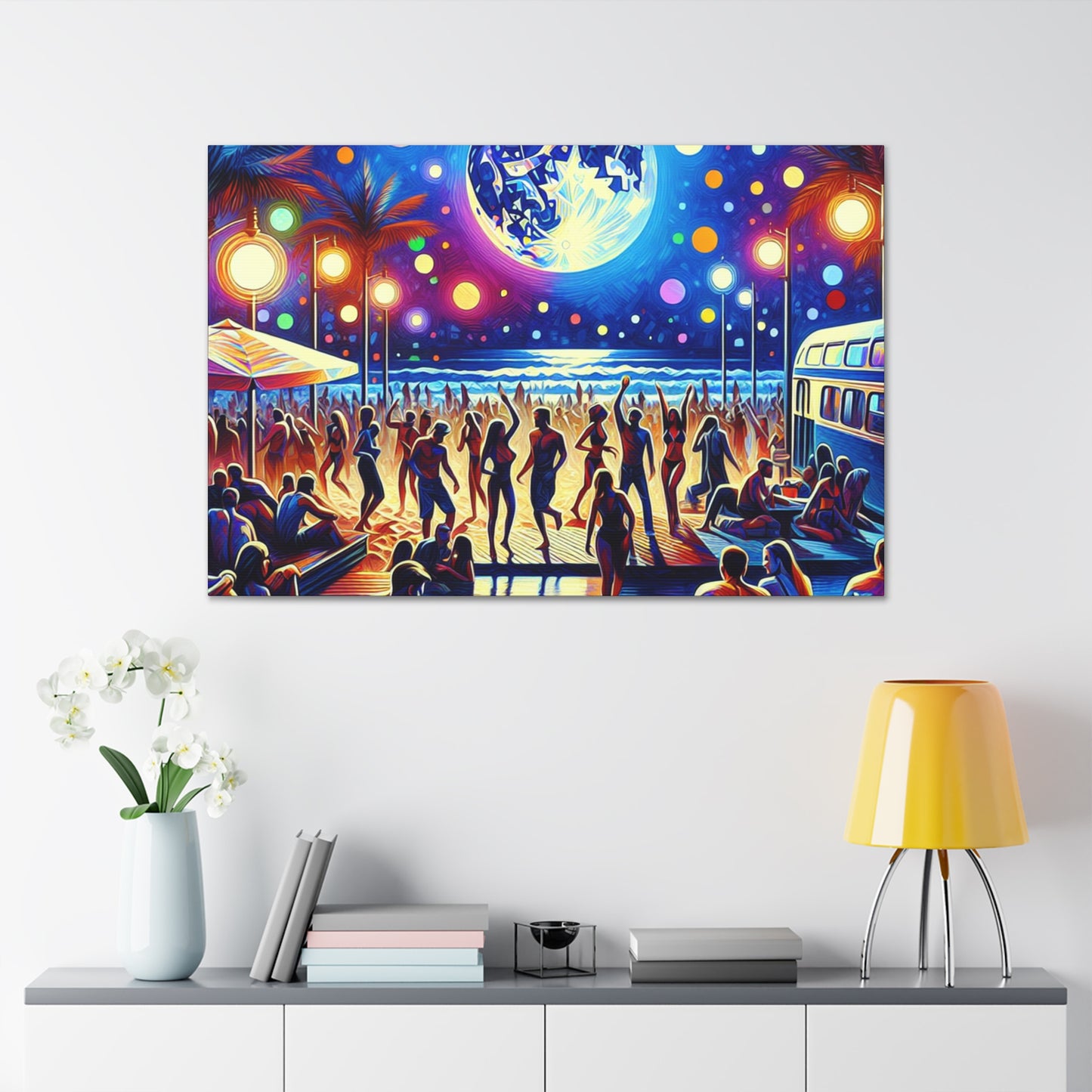 Lunar Celebration on Shore - Canvas