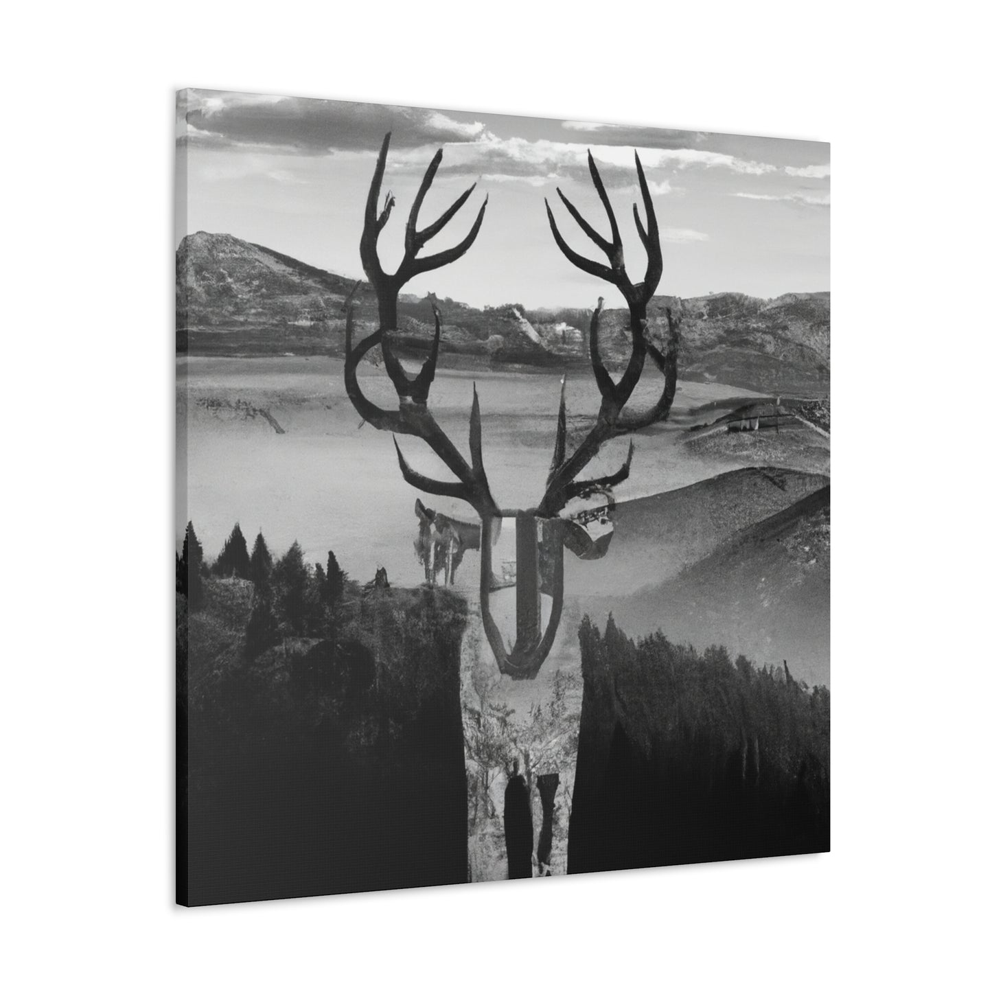 Deer in Steampunk Land - Canvas