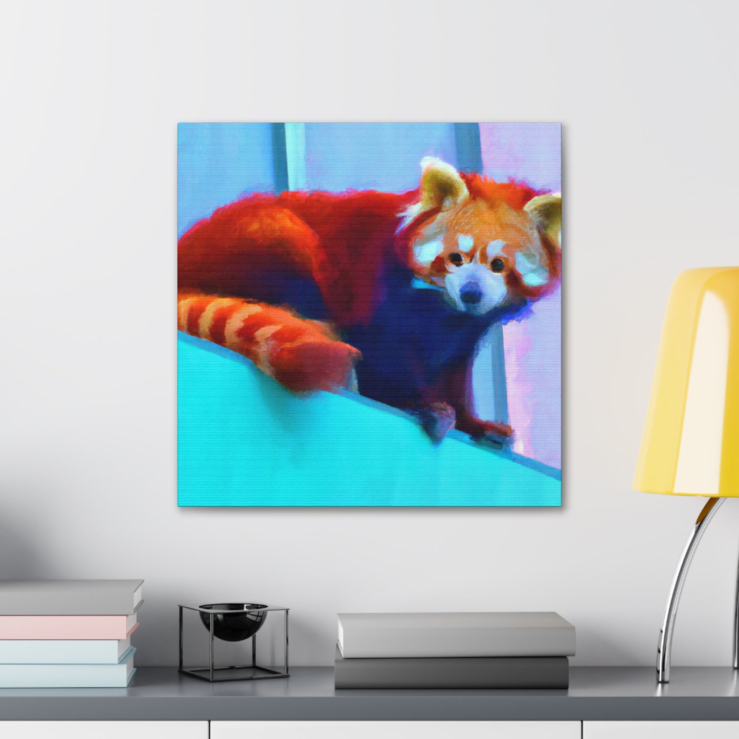 Red Panda Rising Dawn - Canvas