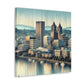 "Pulsating Portland Reflections" - Canvas