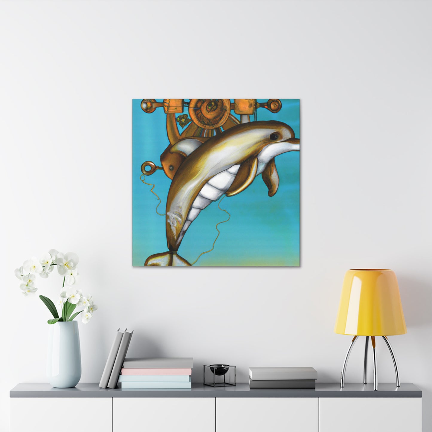 "Dolphin in Steam-Time" - Canvas