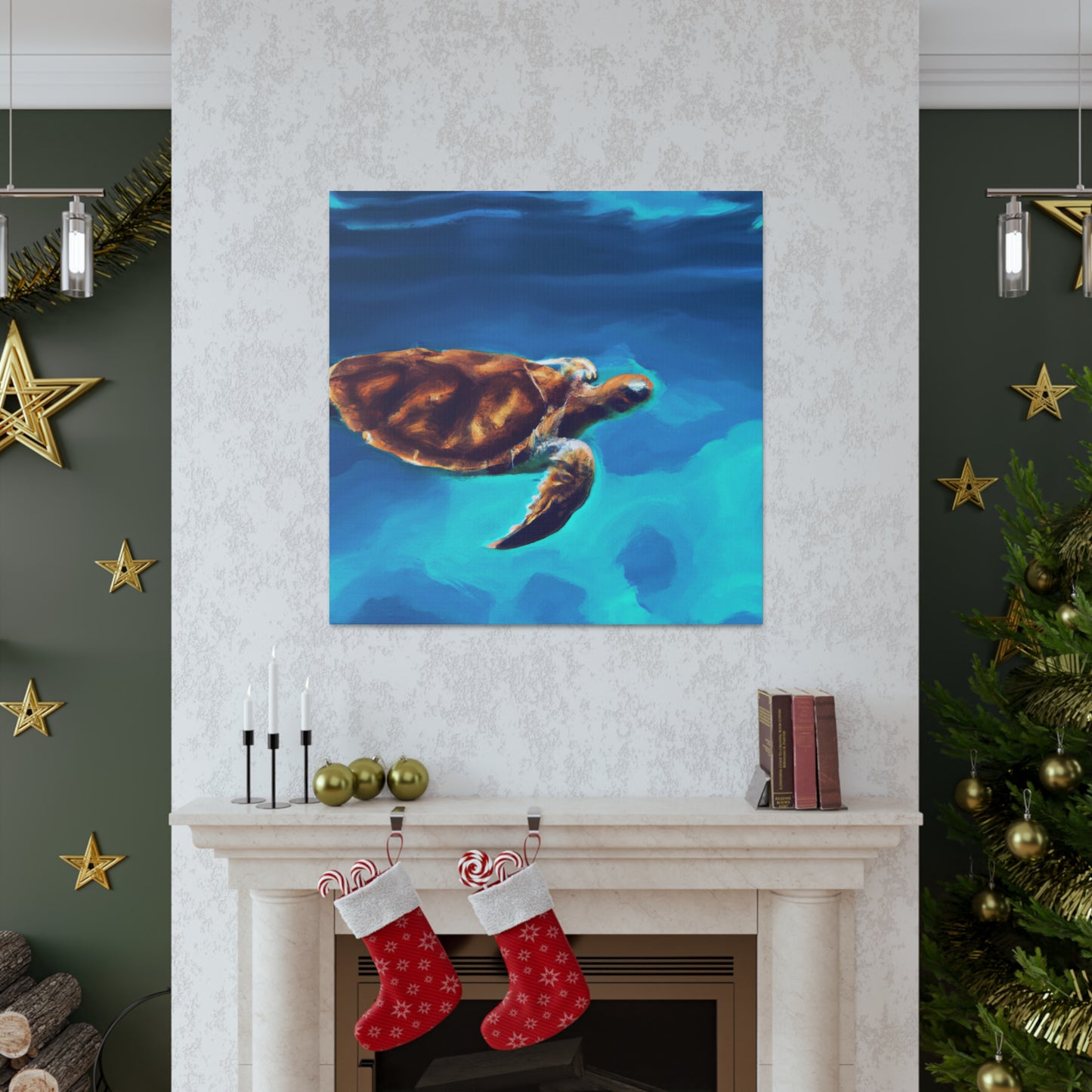 "Blue Sea Turtle MTN" - Canvas