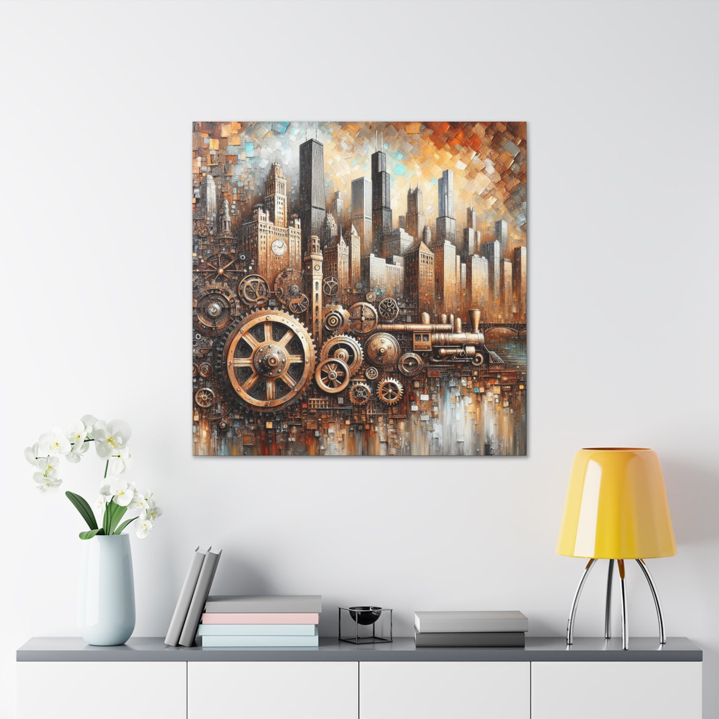 "Industrial Dreams Unveiled" - Canvas