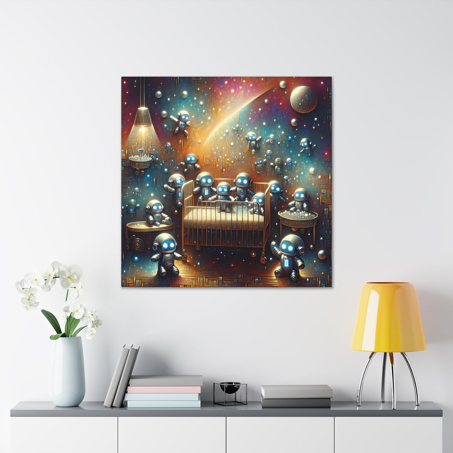 "Robotic Cosmos Serenade" - Canvas