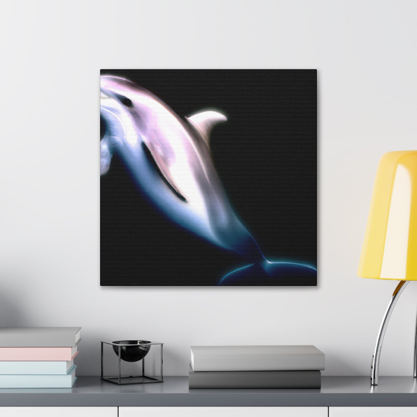 Dolphins in Moonlight Glow - Canvas