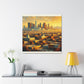 "Golden Eden: Cityscape Reverie" - Canvas