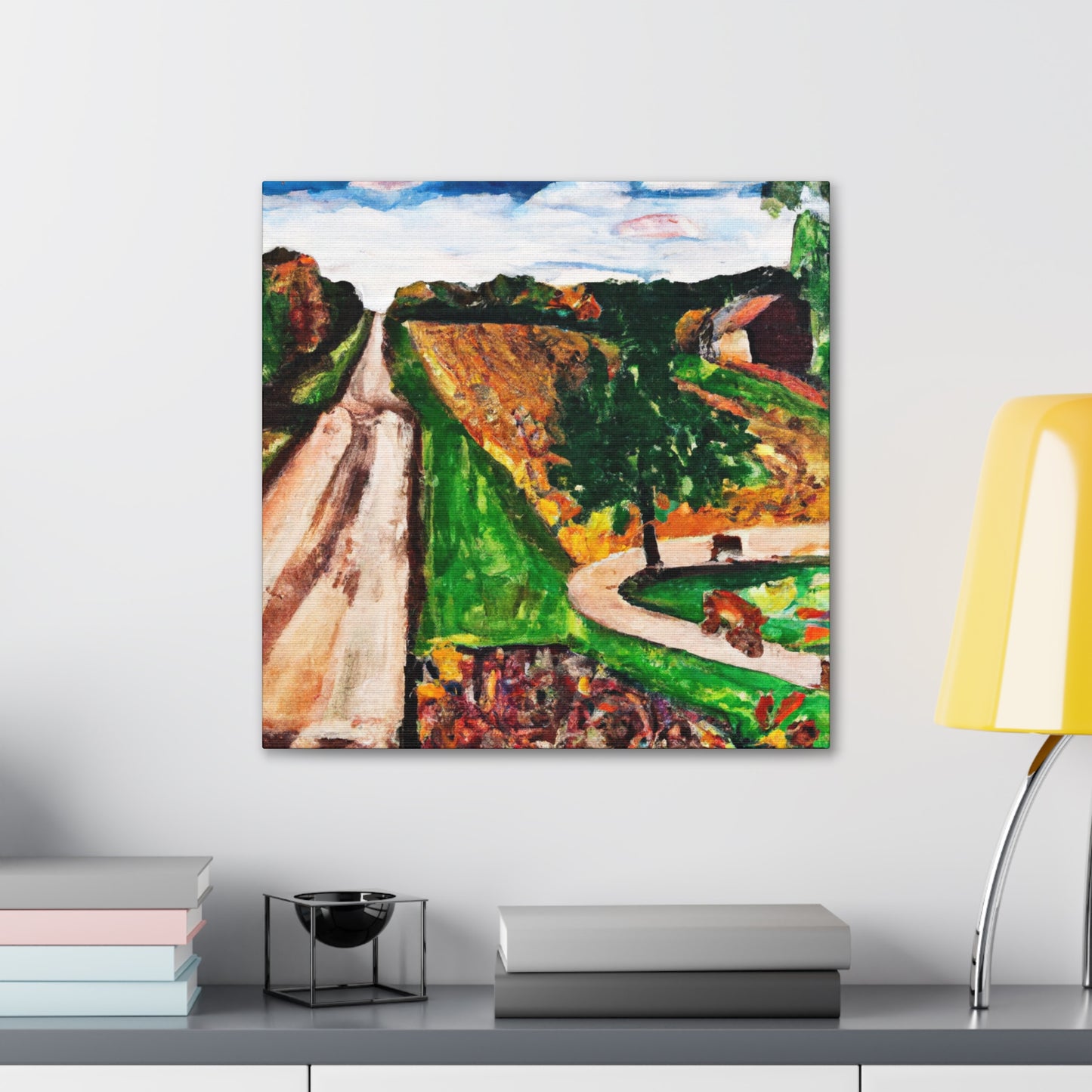 "Rural Roadscape Painting" - Canvas