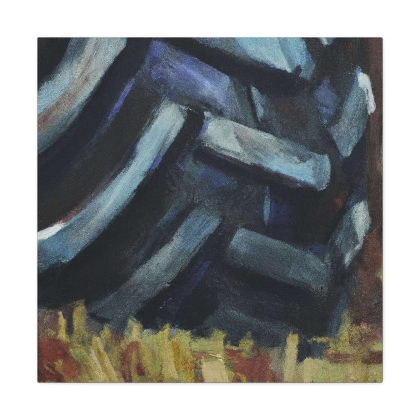 "Tractor Tire Impressionism" - Canvas