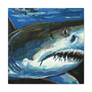 "Shark's Silent Peril" - Canvas