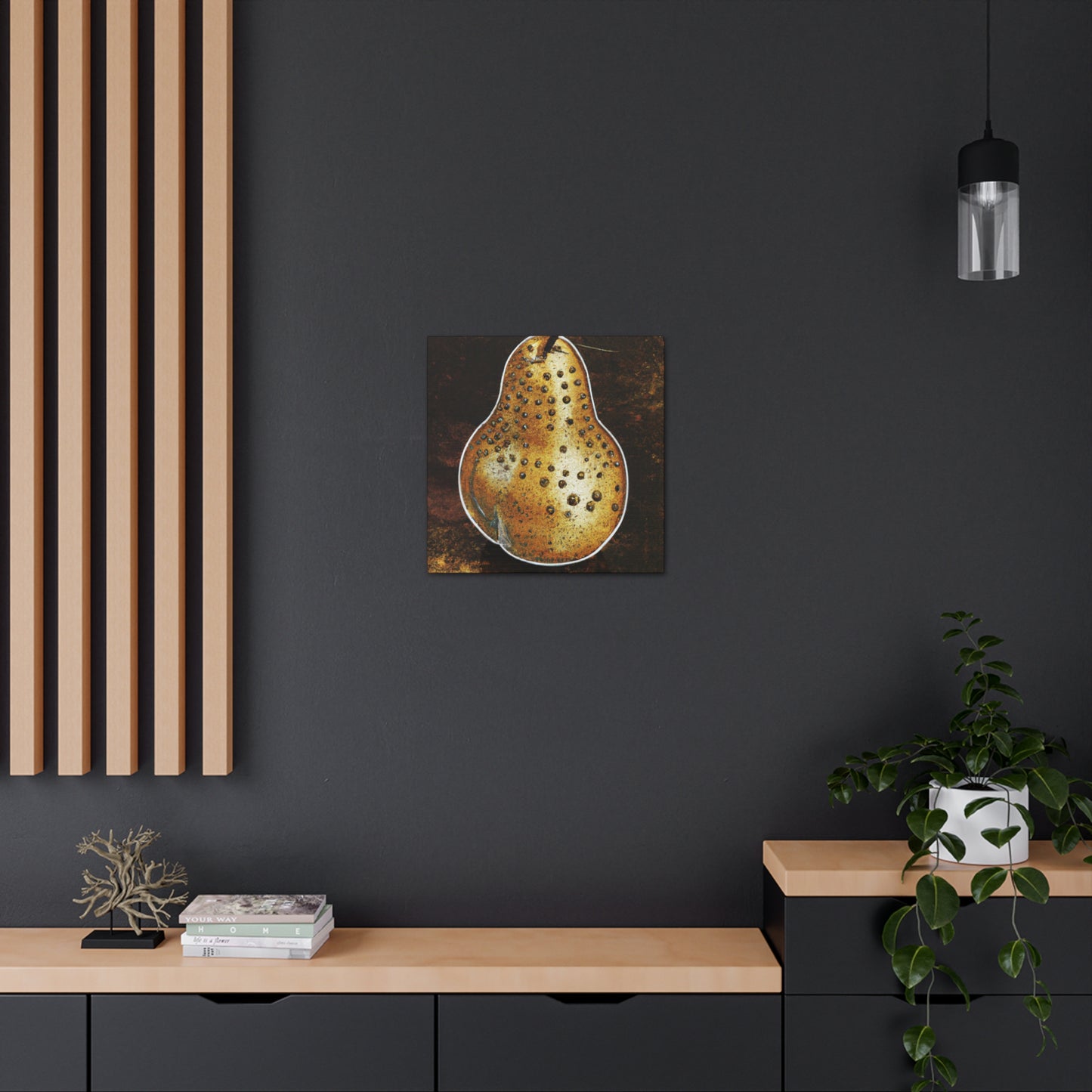 "Pear-y Steampunk Charm" - Canvas