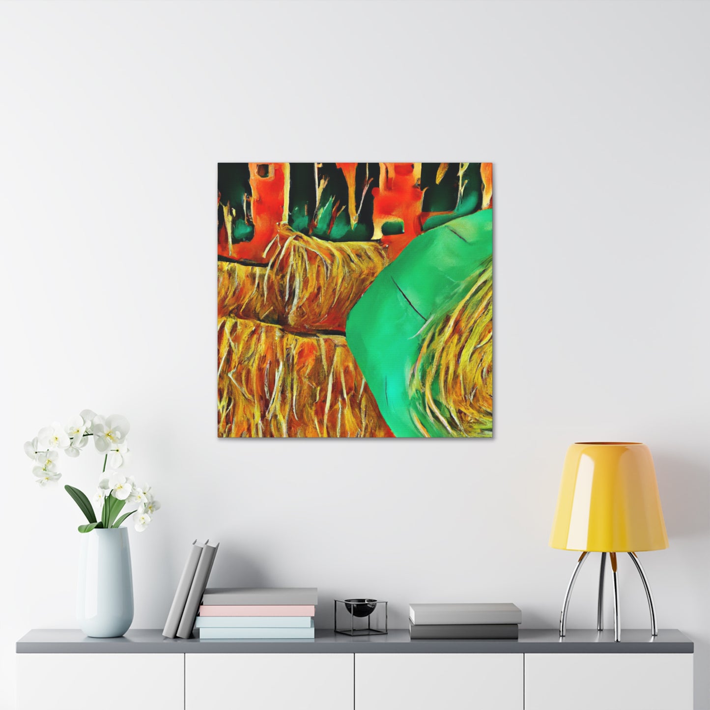 "Harvest of Hay Bales" - Canvas