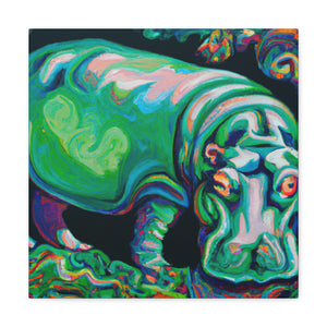 Hippopotamus in Rococo - Canvas