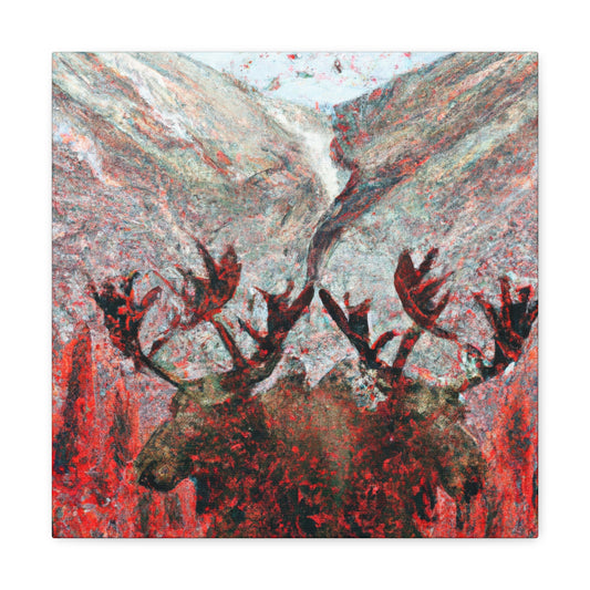 "Elk in Impressionistic Glow" - Canvas