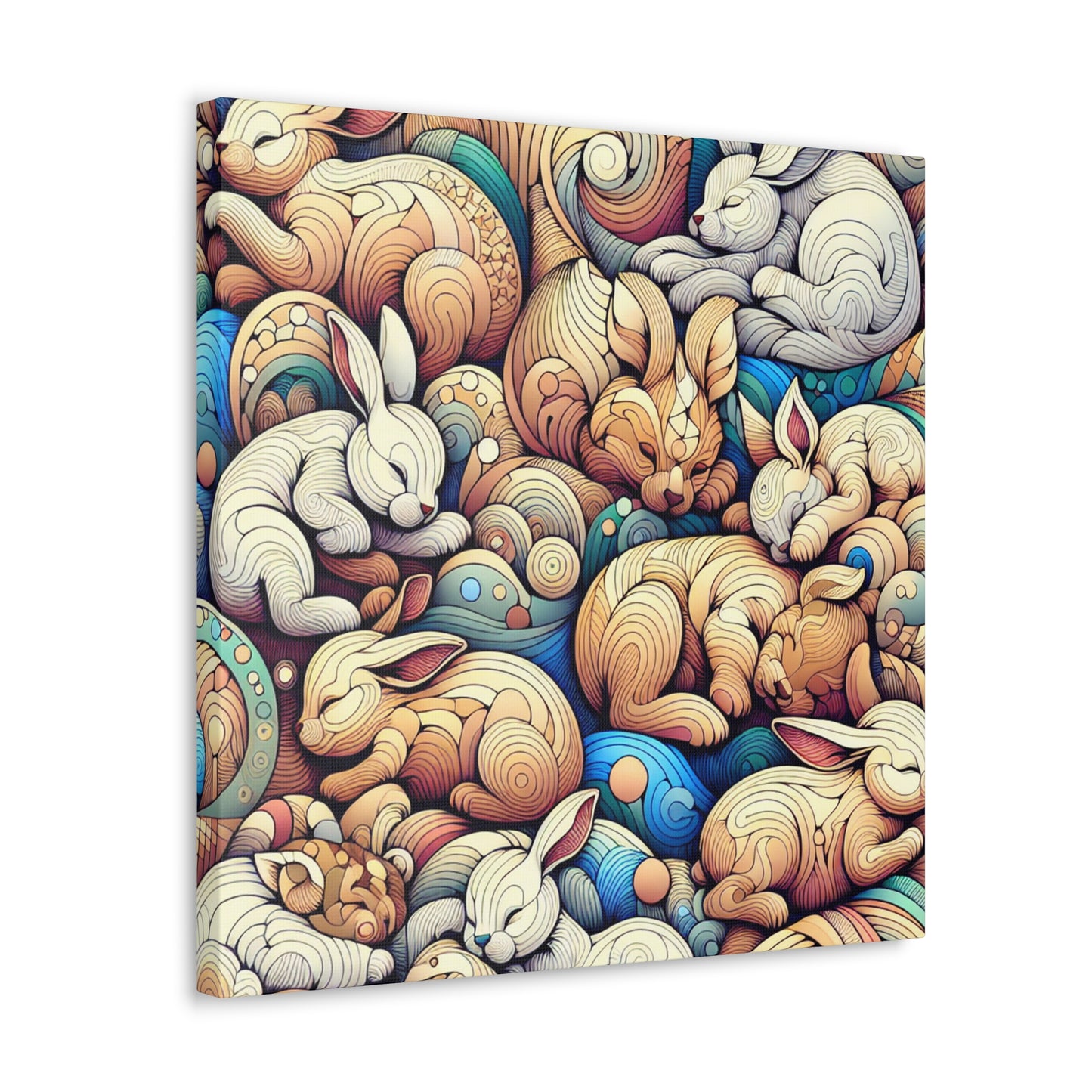 Whimsical Slumbering Creatures - Canvas