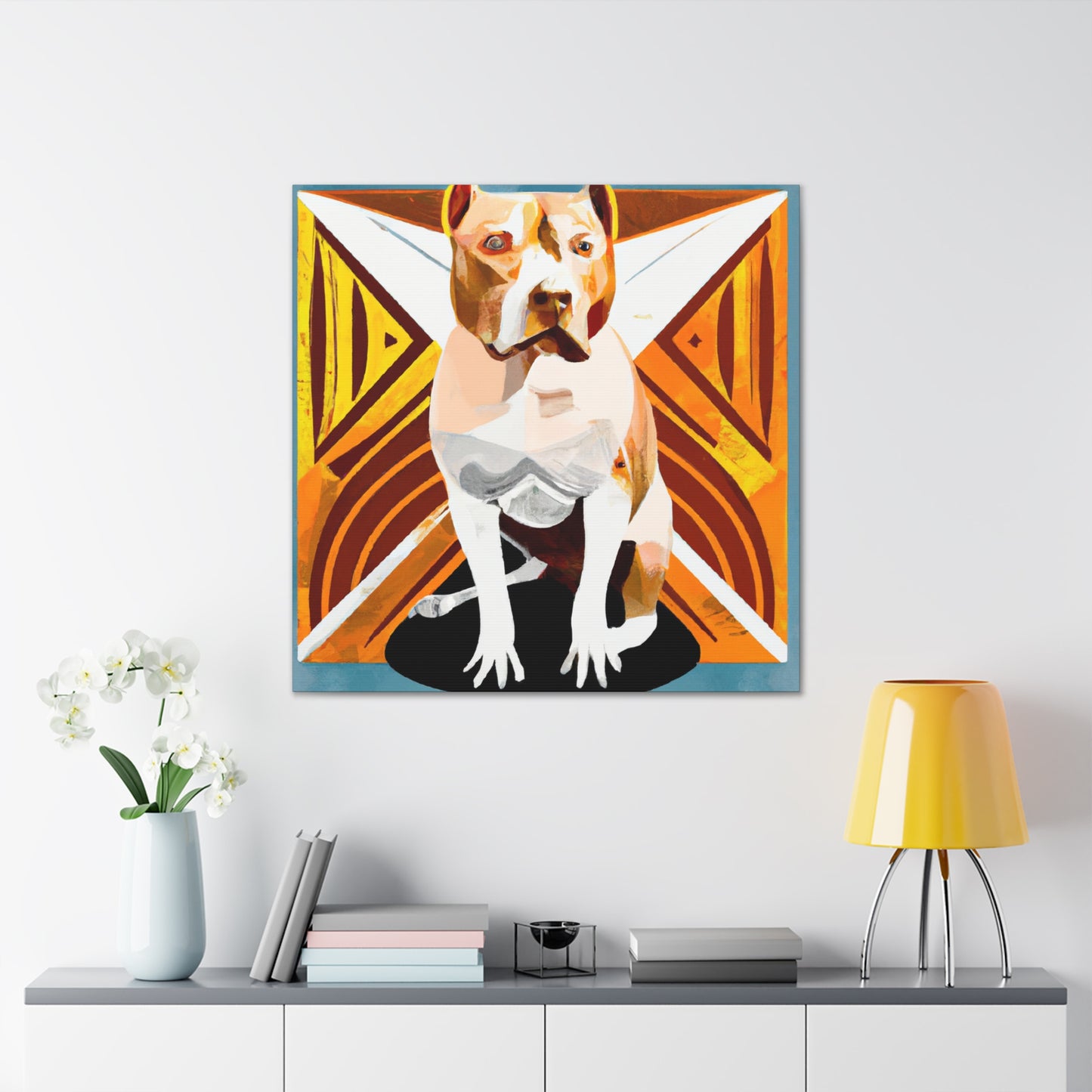 "Pitbull in Art Deco". - Canvas