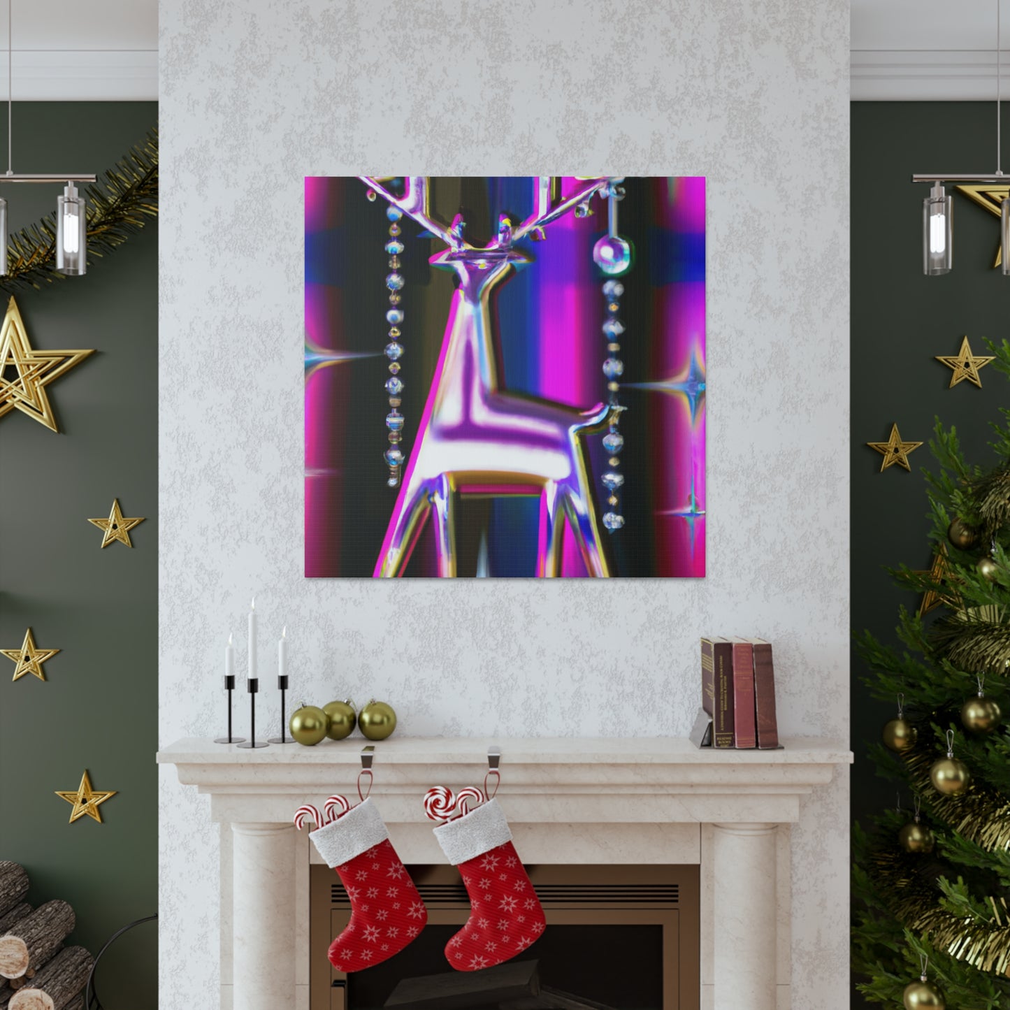 "Reindeer in Art Deco". - Canvas