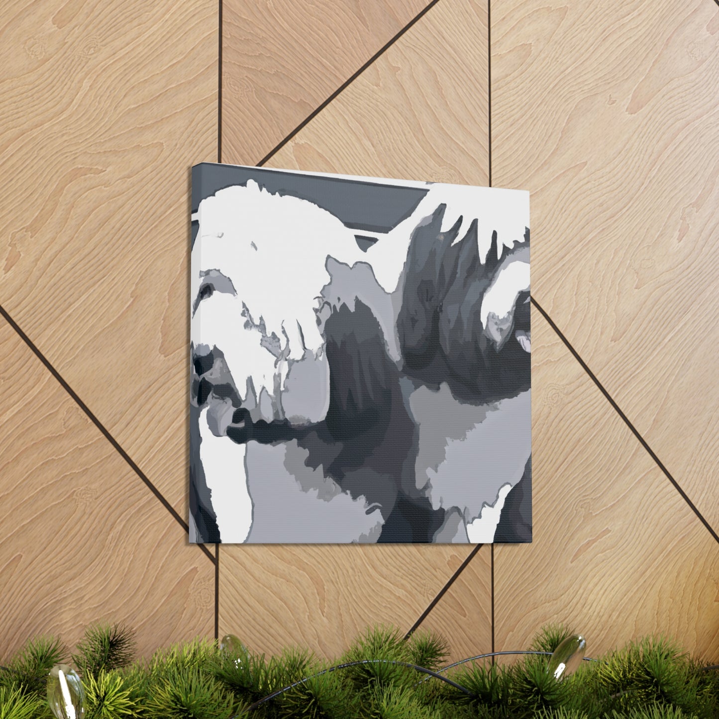 Old English Sheepdog portrait - Canvas