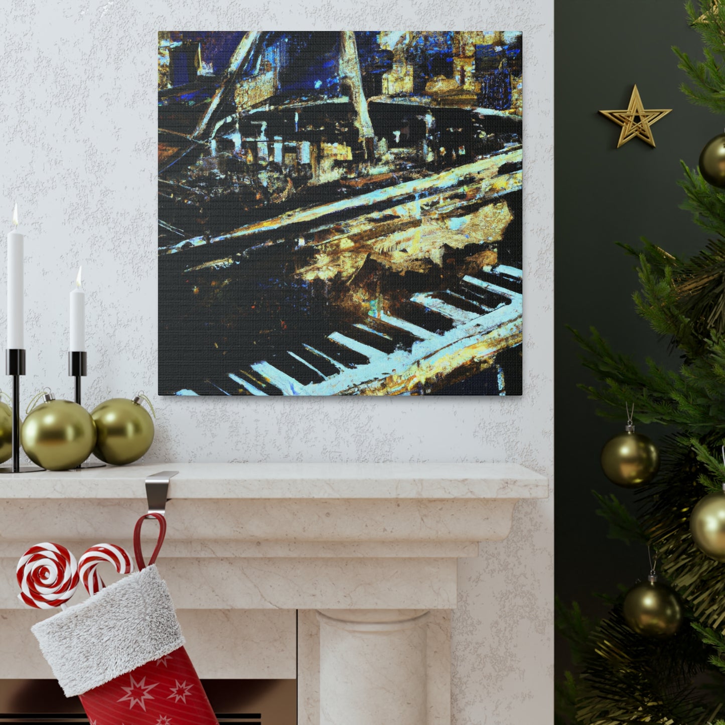 "Piano in Moonlighting" - Canvas