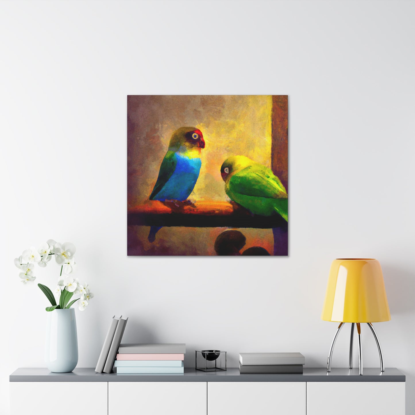 Lovebirds in Moonlight - Canvas